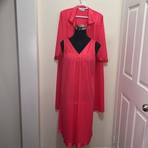 Vanity Fair Vintage Pink Barbie Nightie & Cover up Set Size Medium